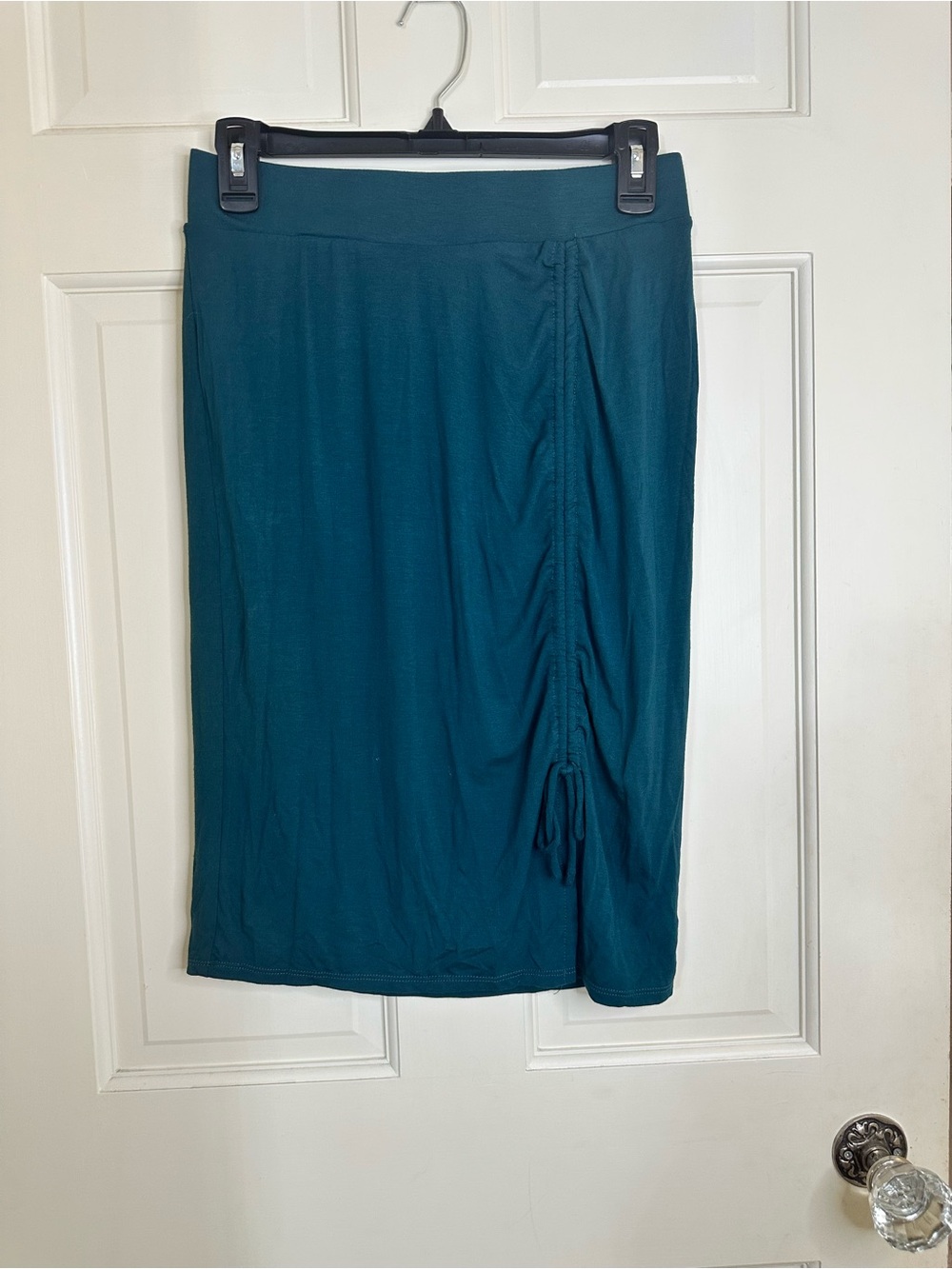 Maurices Teal Ruched Drawstring Midi Skirt